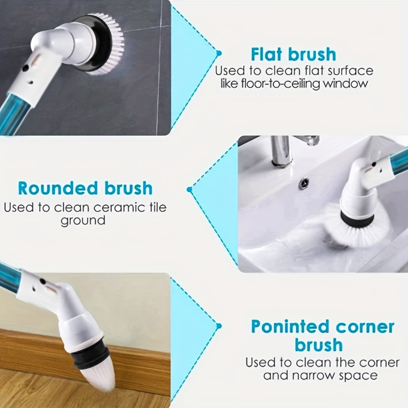 Electric Spin Scrubber, Electric Cleaning Brush Kit for Kitchen Living  Room, Rechargeable Bathroom Scrubber & Cordless Shower Scrubber for Cleaning  Sink/Window