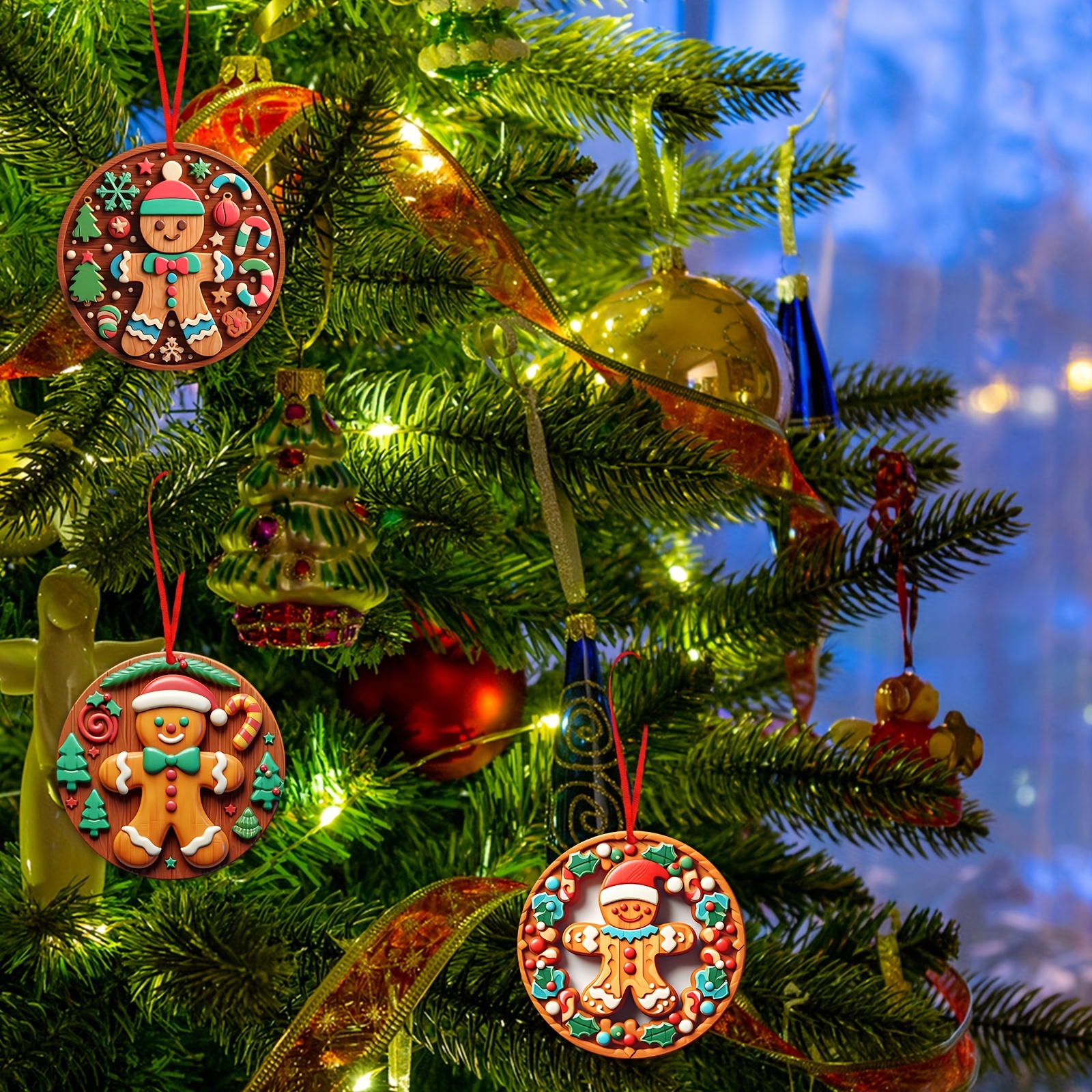 2 Gingerbread outlets Man Christmas Trees !