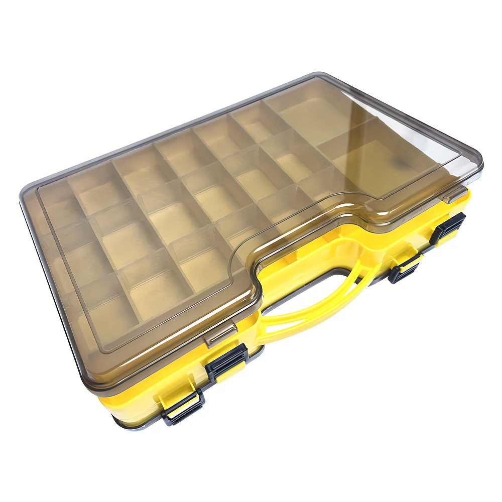 Double sided Tool Storage Box Grids Handles Plastic Small - Temu