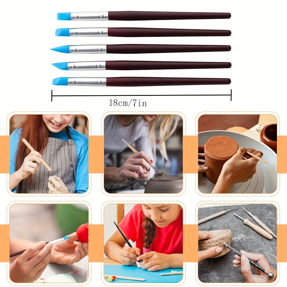 Kit de herramientas de cerámica - Juego de 11 piezas de 21 herramientas  para esculpir arcilla para principiantes, arcilla, tallado en madera