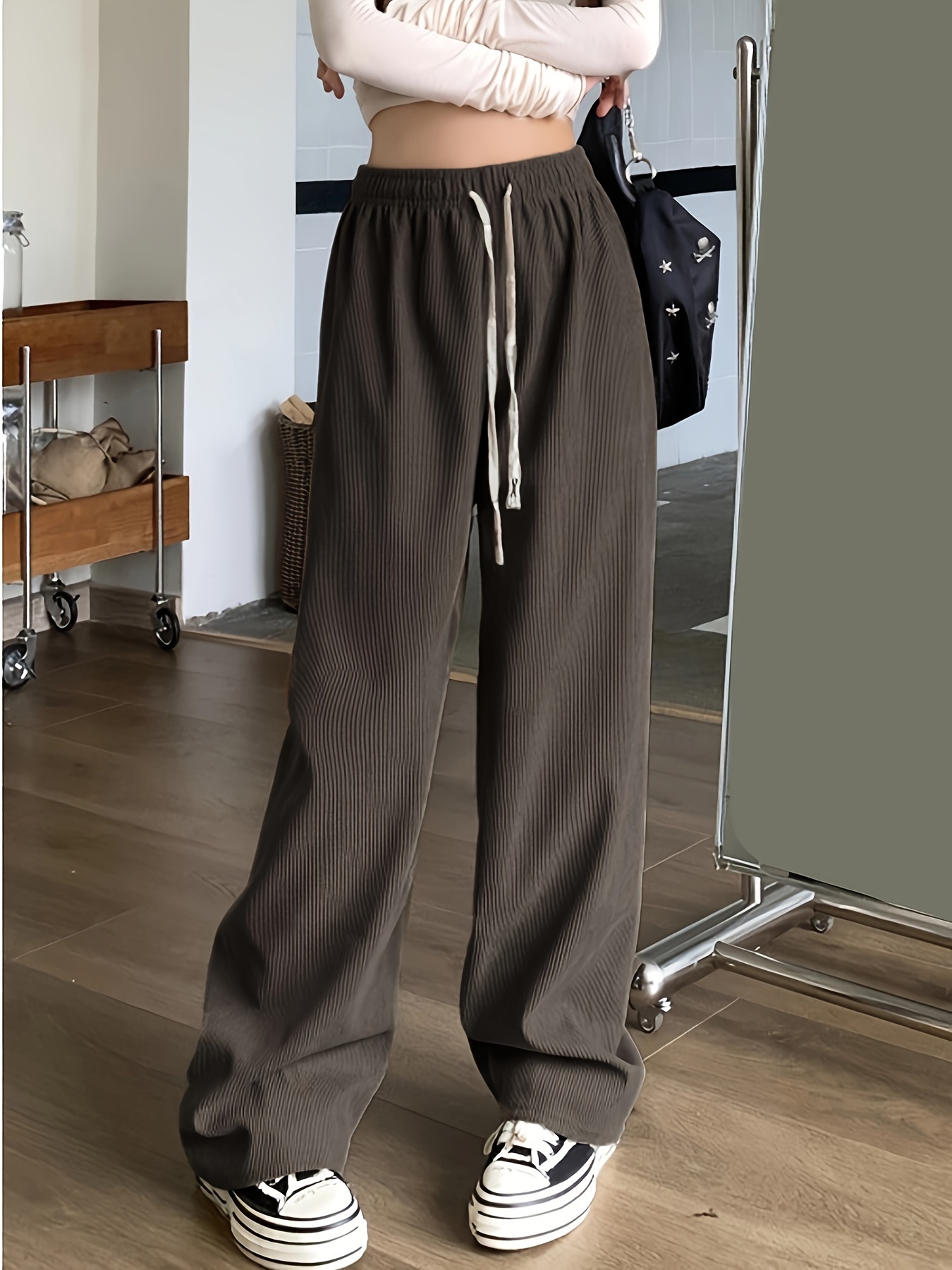 Pantalones Cómodos Pana Hombre Pantalones Rectos Casuales - Temu