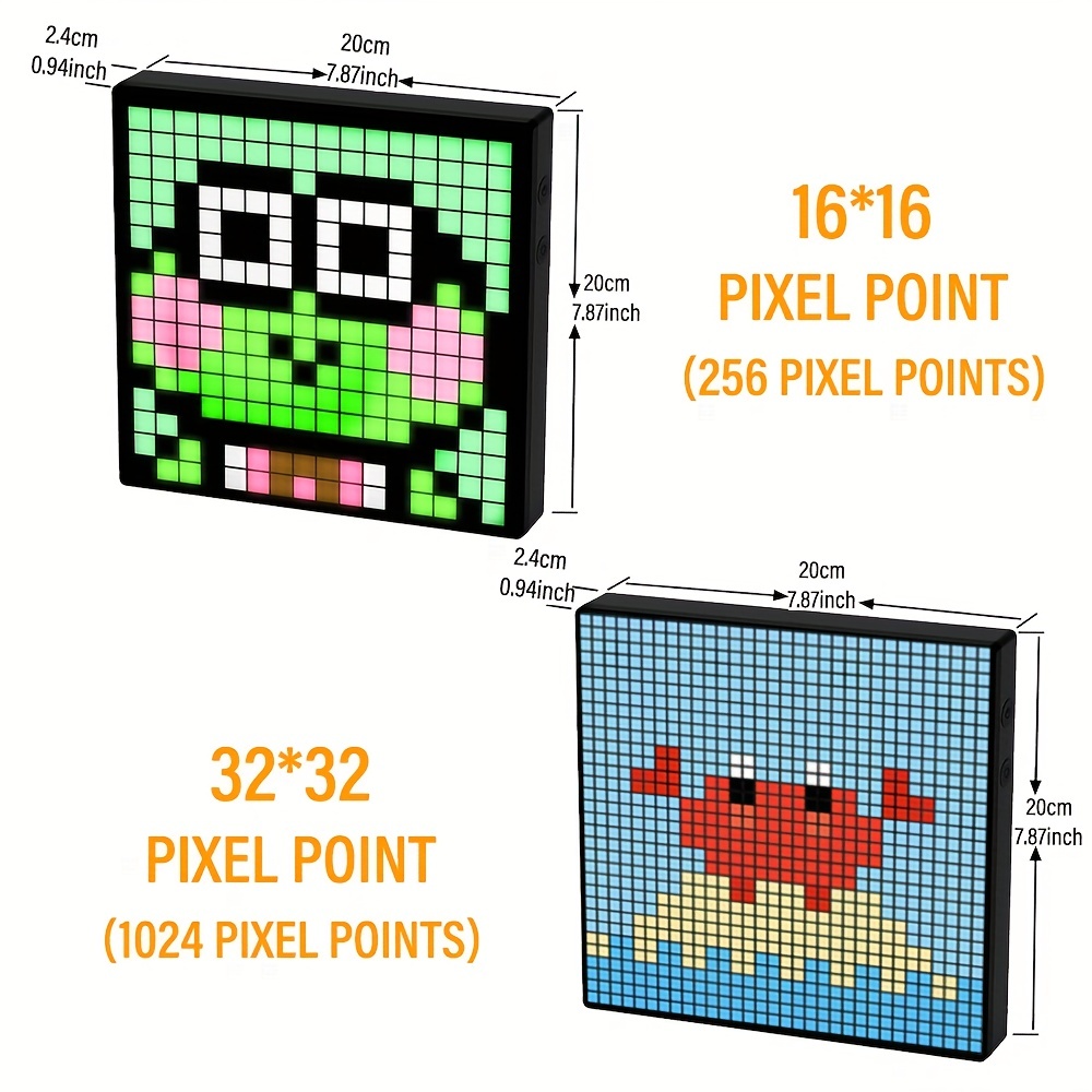 Overview, 32x32 Square Pixel Art Animation Display