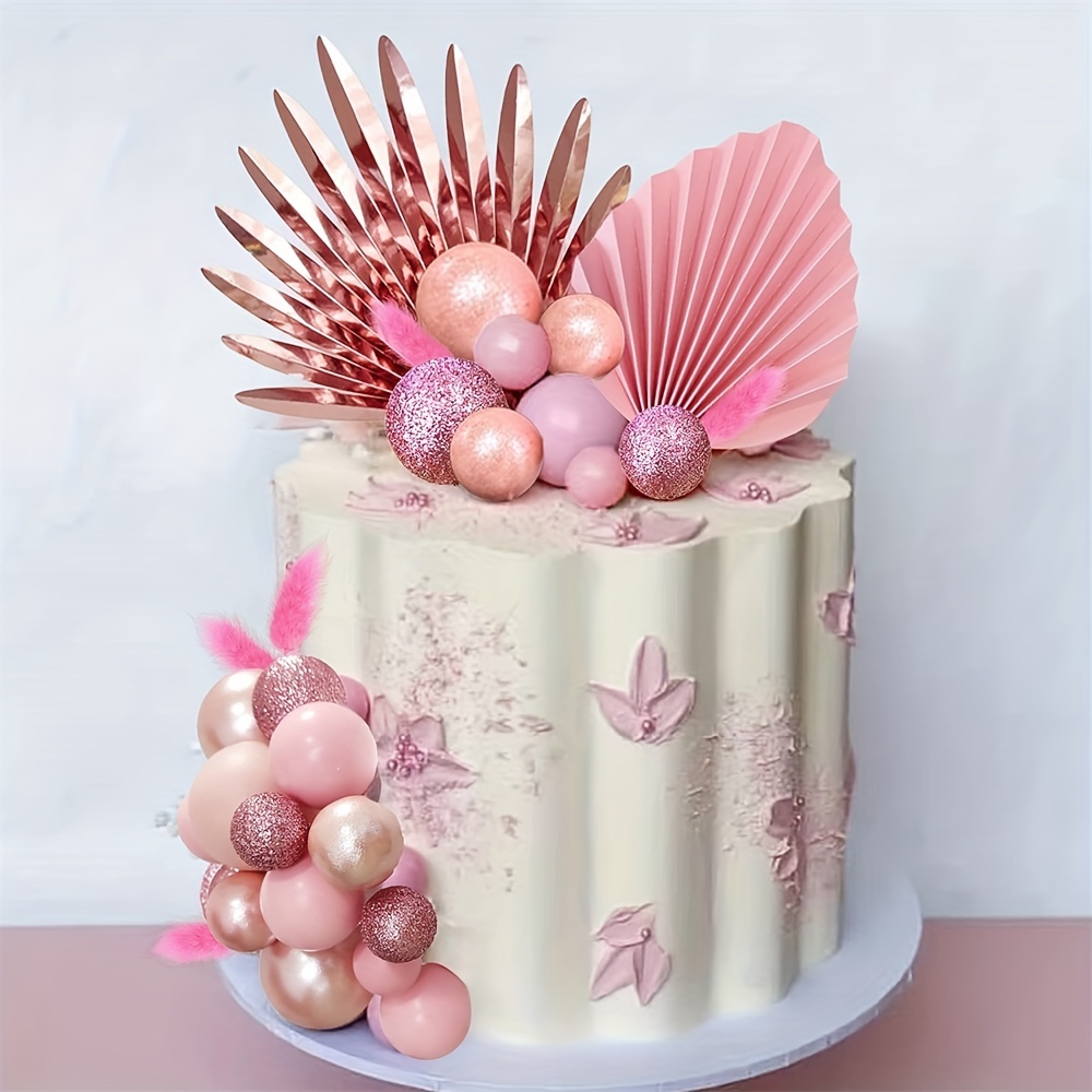 Adornos comestibles para tartas de 40 piezas, decoración para tartas de  boda, fiesta de cumpleaños - AliExpress