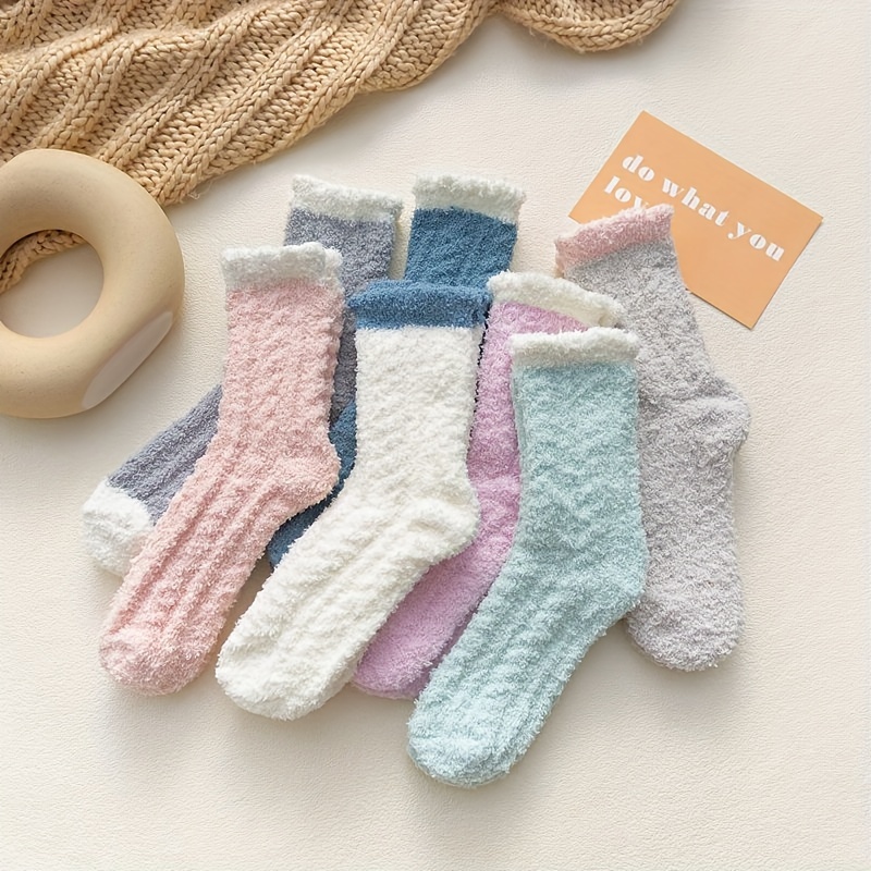 Fuzzy Floor Socks Comfy Warm Mid Tube Socks Women's - Temu Canada