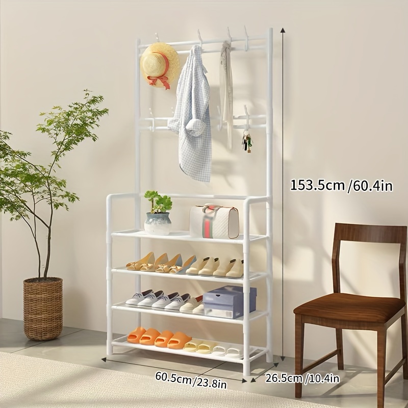 Simple Coat Rack Shoe Rack Integrated Floor Corner Storage - Temu