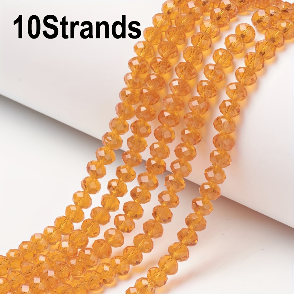 10 strands dark orange rondelle glass beads 4x3mm Temu