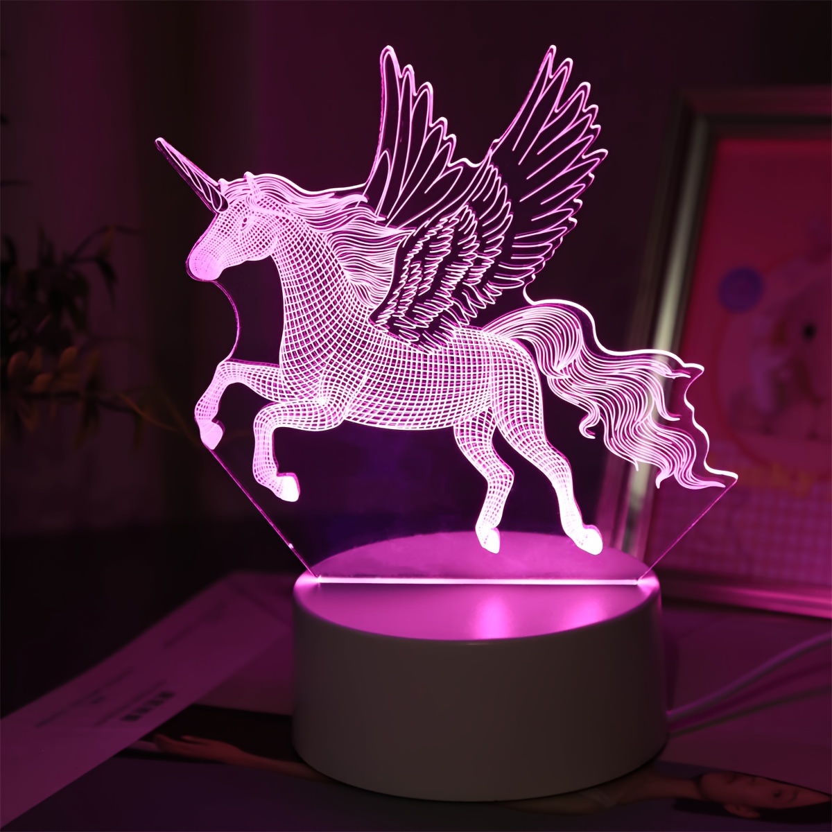 Pink deals unicorn lamp