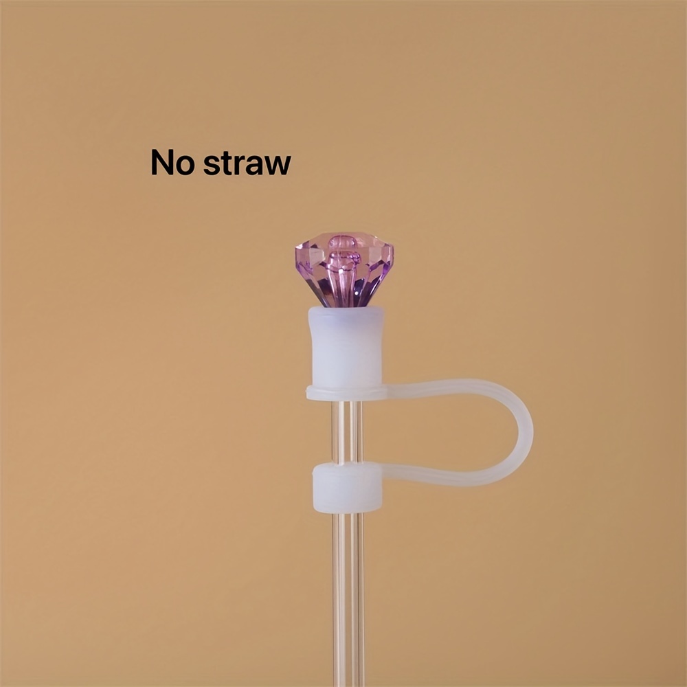 1pc Purple Star Shaped Silicone Straw Cap, Reusable Straw Plug