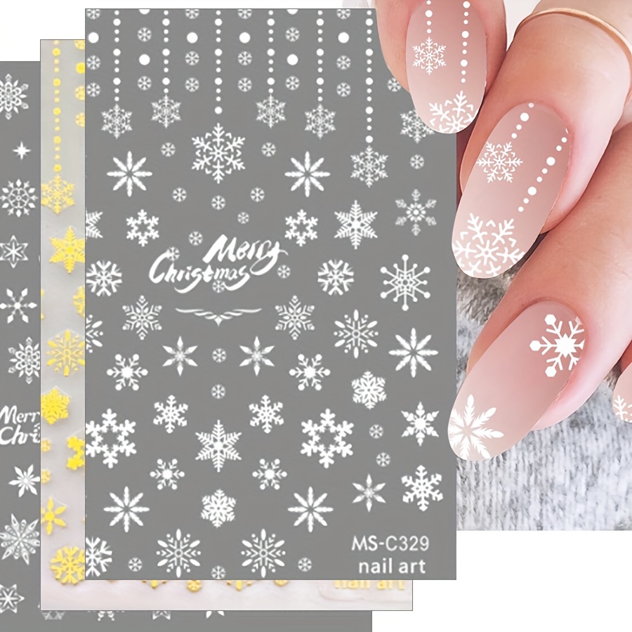 Snowflake Nail Art Decals - Self Adhesive Winter Nail Stickers