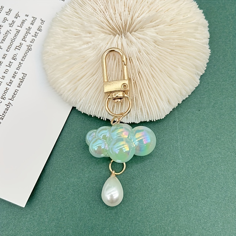 4pcs Cloud Pearl Keychain Bag Purse Pendant Birthday Gift