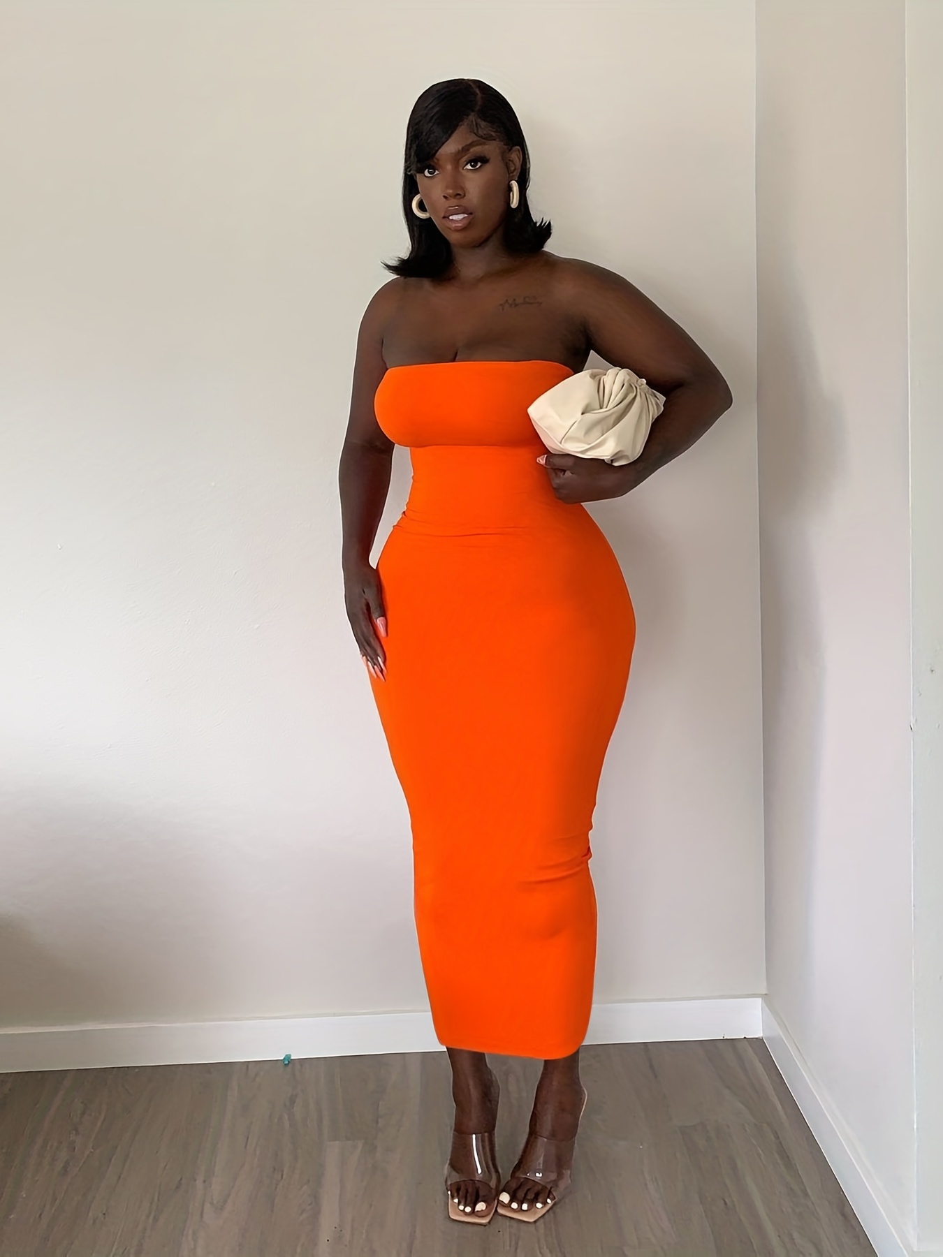 Orange 2025 tube dress