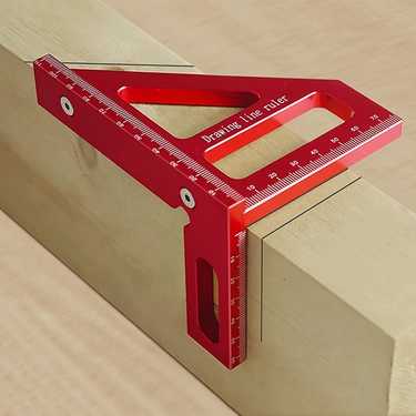 1pc 45°/90° Aluminum Alloy Miter Triangle Ruler, Woodworking Square Protractor, 3D Multi Angle Layout Measuring Tools