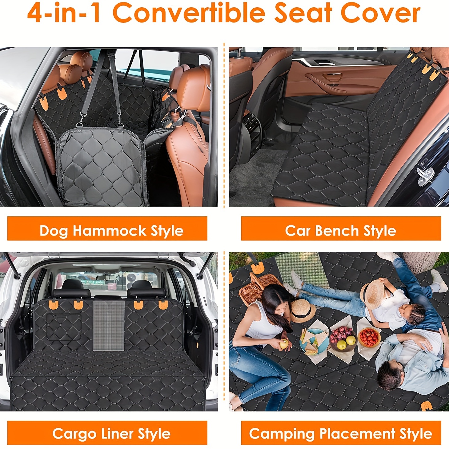 4-in-1 Dog Car Seat Cover
