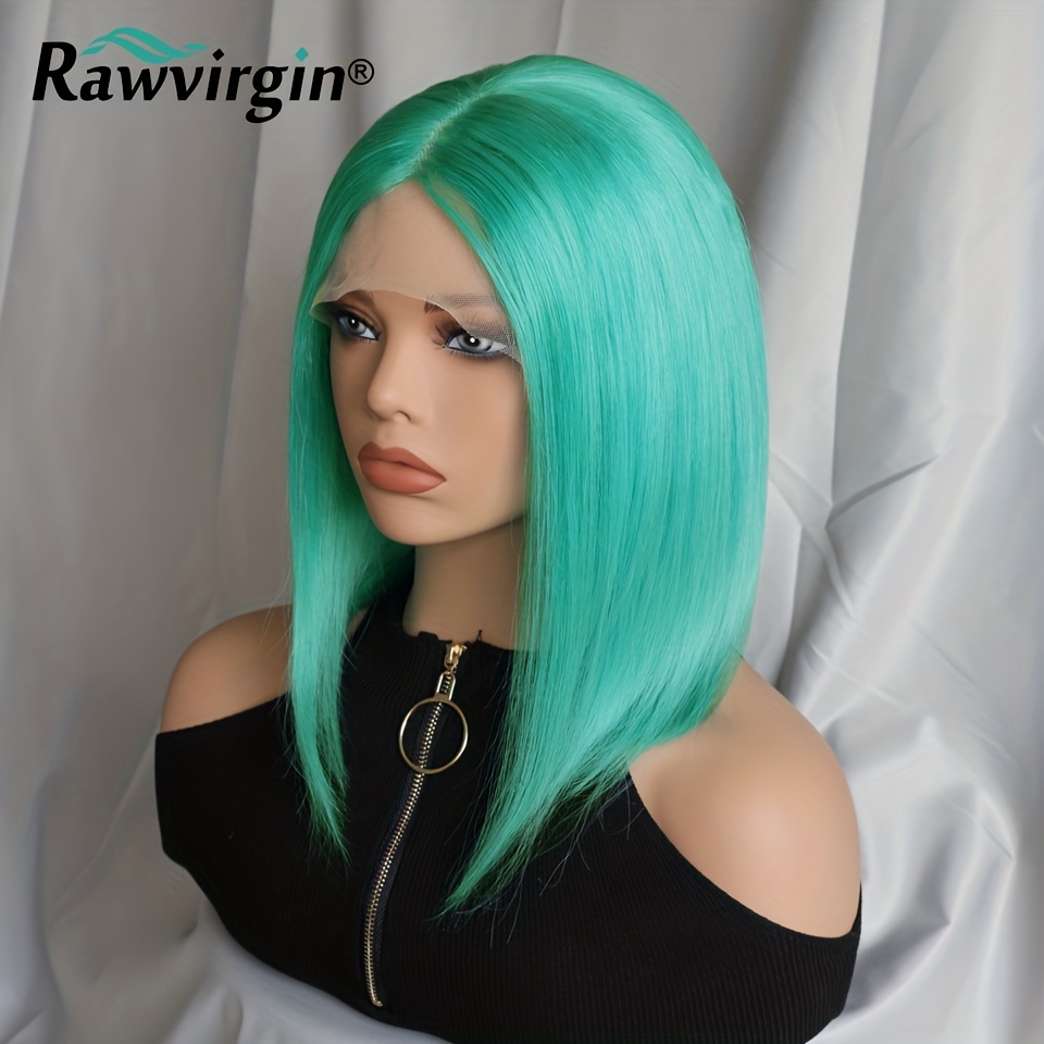 Green Lce Front Wigs 150% Density Remy Human Hair Mint Green Wigs –  MarchQueen Hair
