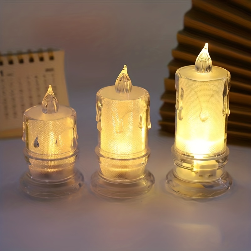 Electronic Glitter Waterproof Tea Candles For Cylindrical - Temu