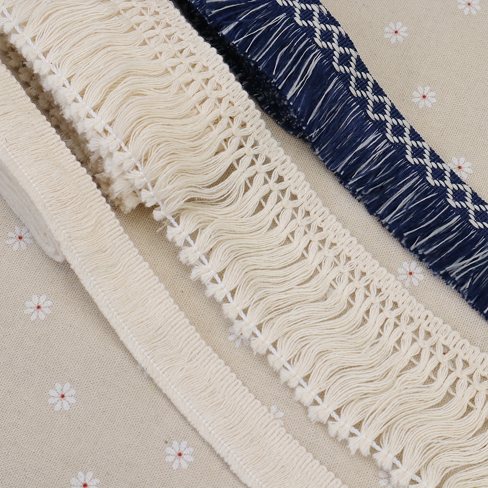Borlas de flecos de seda de poliéster para coser cortinas, accesorios,  manualidades, decoración de boda