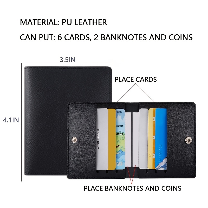 Rfid Aluminum Double Deck Buckle Men Card Holder Small Card Wallets Carbon  Fiber Leather Slim Mini Wallet Quality Male Purses - Temu