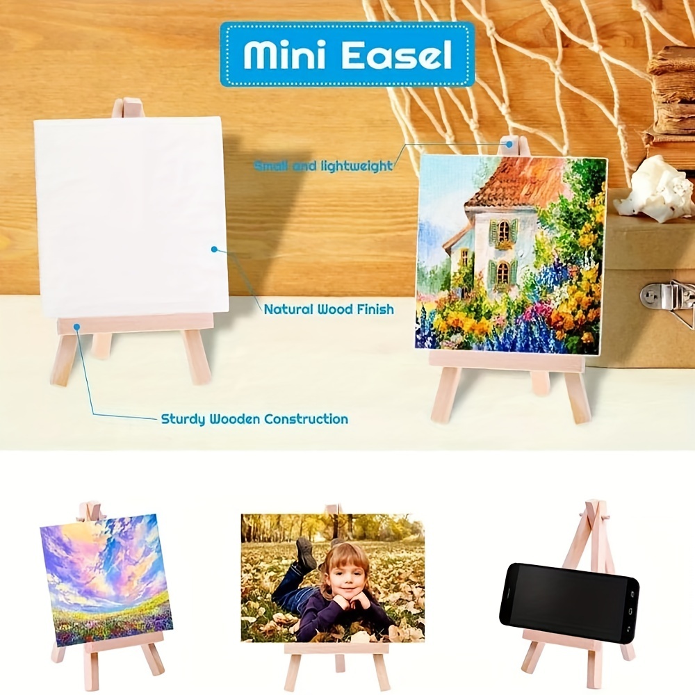 Wood Desk Easel, Easily Install Strong Durable Mini Easel Small Portable  Adjustable Top for Artists for Photo Display for Painting for Students for