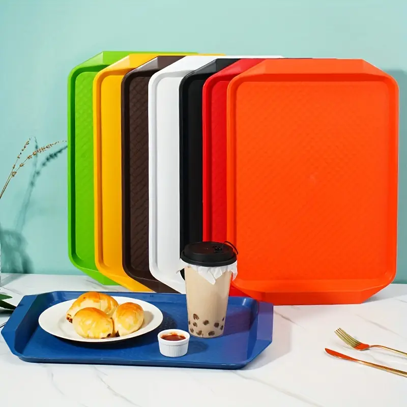 Plastic Fast Food Trays Colorful Serving Platter Restaurant - Temu