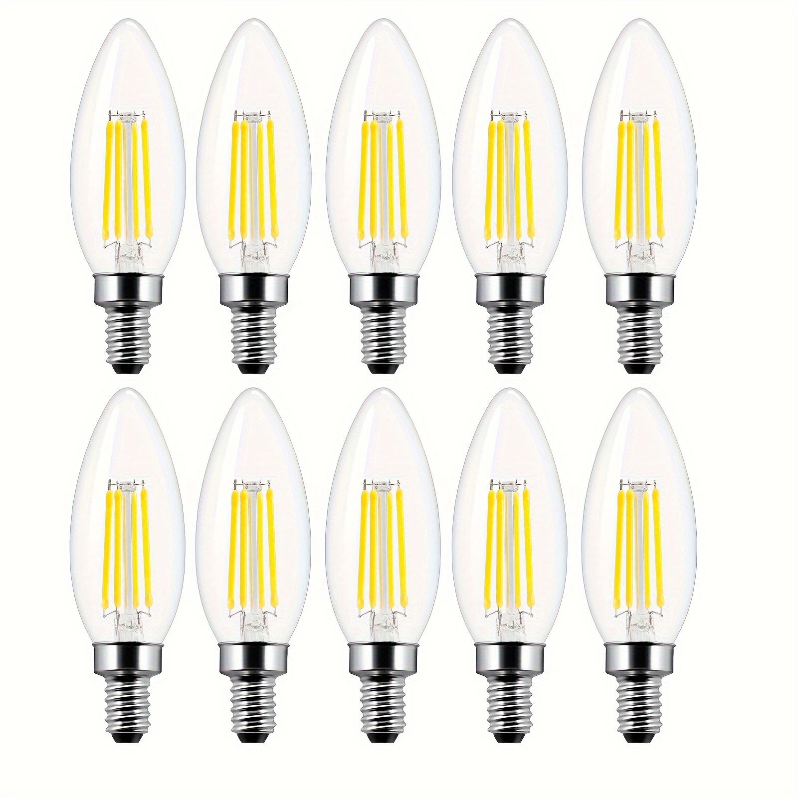 E14 12W LED Candle Light Bulbs, AC85-265V,E14 Base,3000K Warm White,120w  Halogen Light Equivalent Candelabra LED Bulbs for Chandelier Home