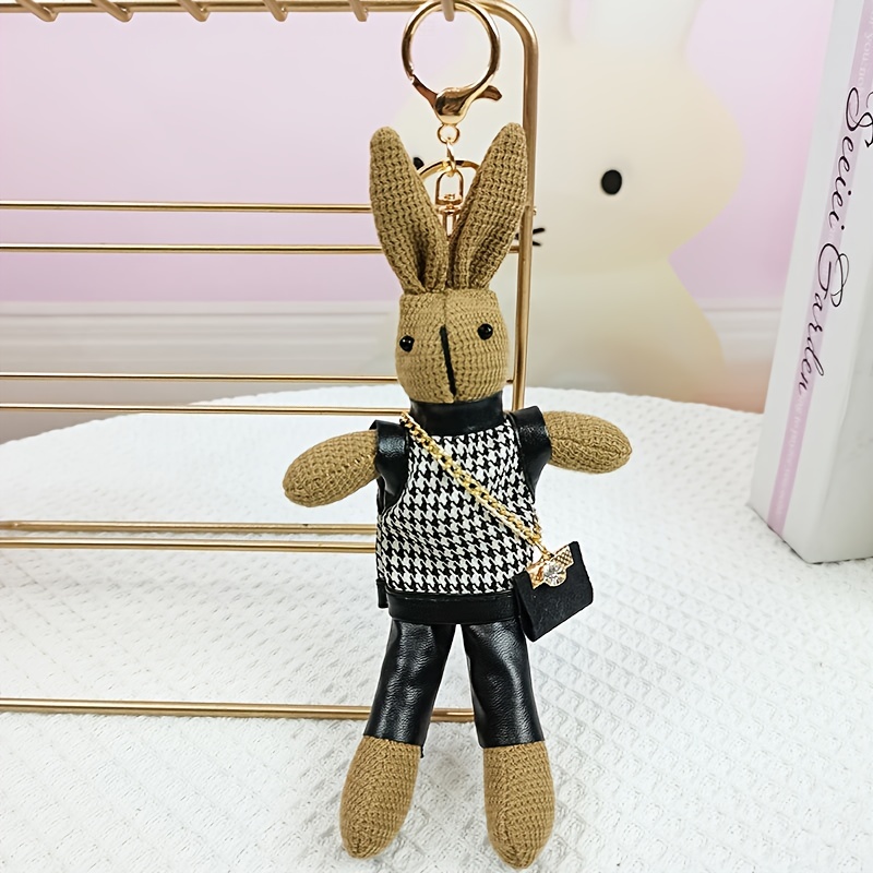 New Style School Bag Key Hanging Ornaments Cute Bunny Plush Key