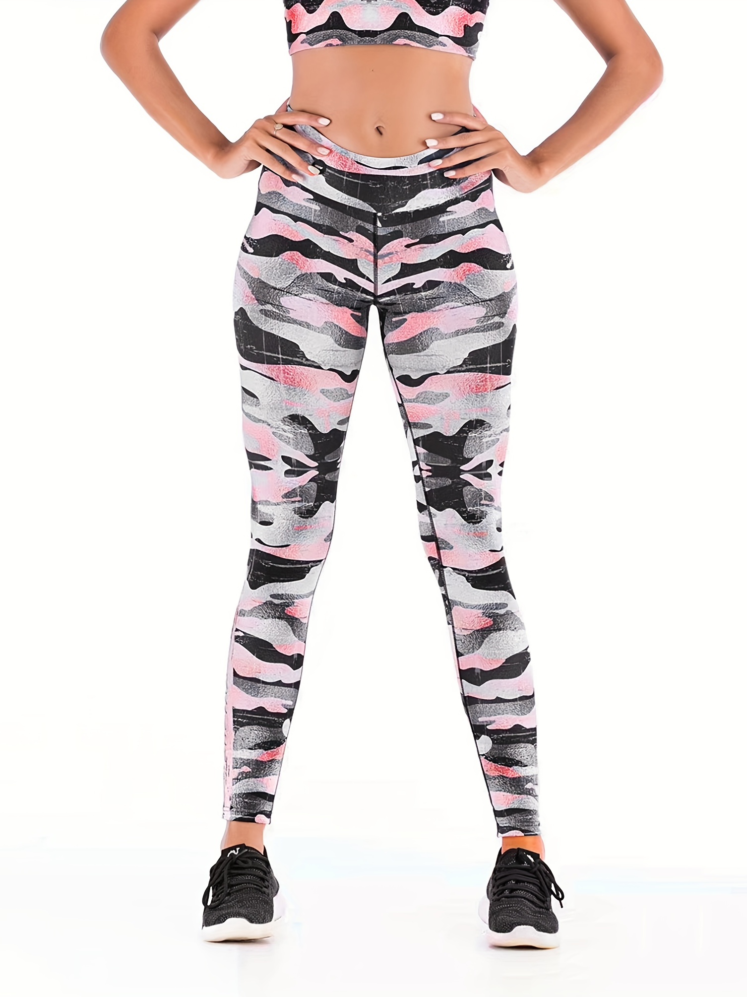 Camo High Stretch Yoga Pants Slim Fit Fitness Cropped - Temu Germany