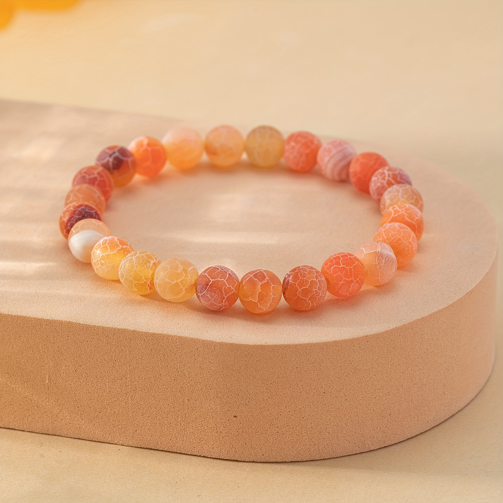 Natural Stone Matte Beaded Bracelet Set Men Women Semi - Temu