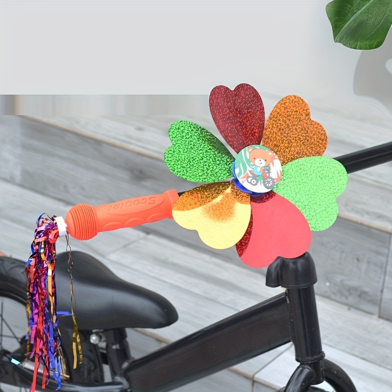 Guidon De Vélo, Ruban De Moulinet De Fleur Pour Les Enfants, Décoration De  Moulinet De Rotation Pour Enfant, Ornement De Vélo De Bicyclette