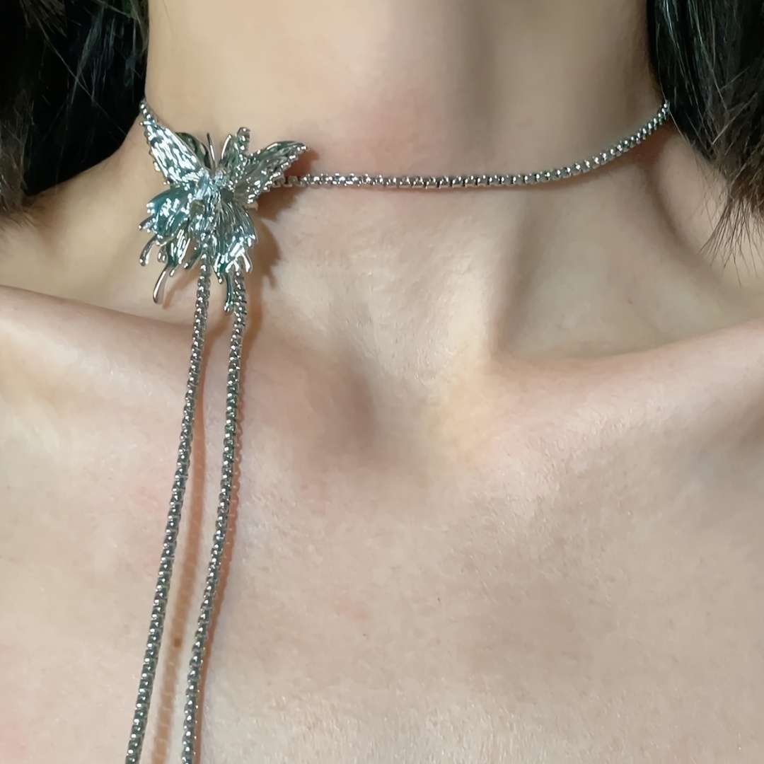 1pc Butterfly Decor Y Lariat Necklace