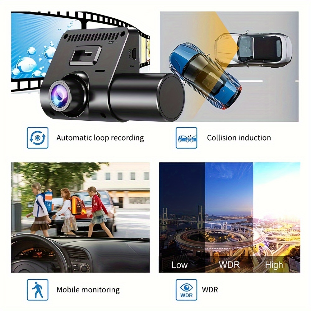 Full Hd 1080p Dash Cam 3 Lens Car Dvr Parking Surveillance - Temu