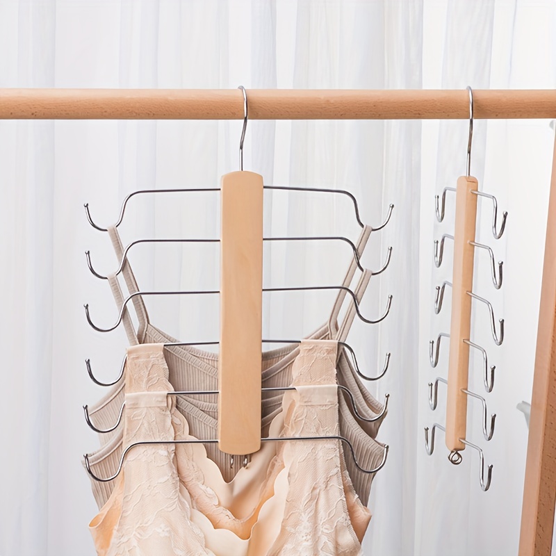 Wooden Bra Hangers for Closet Organization - Space Saving Clothes Hanger  for Scarves and Beanies