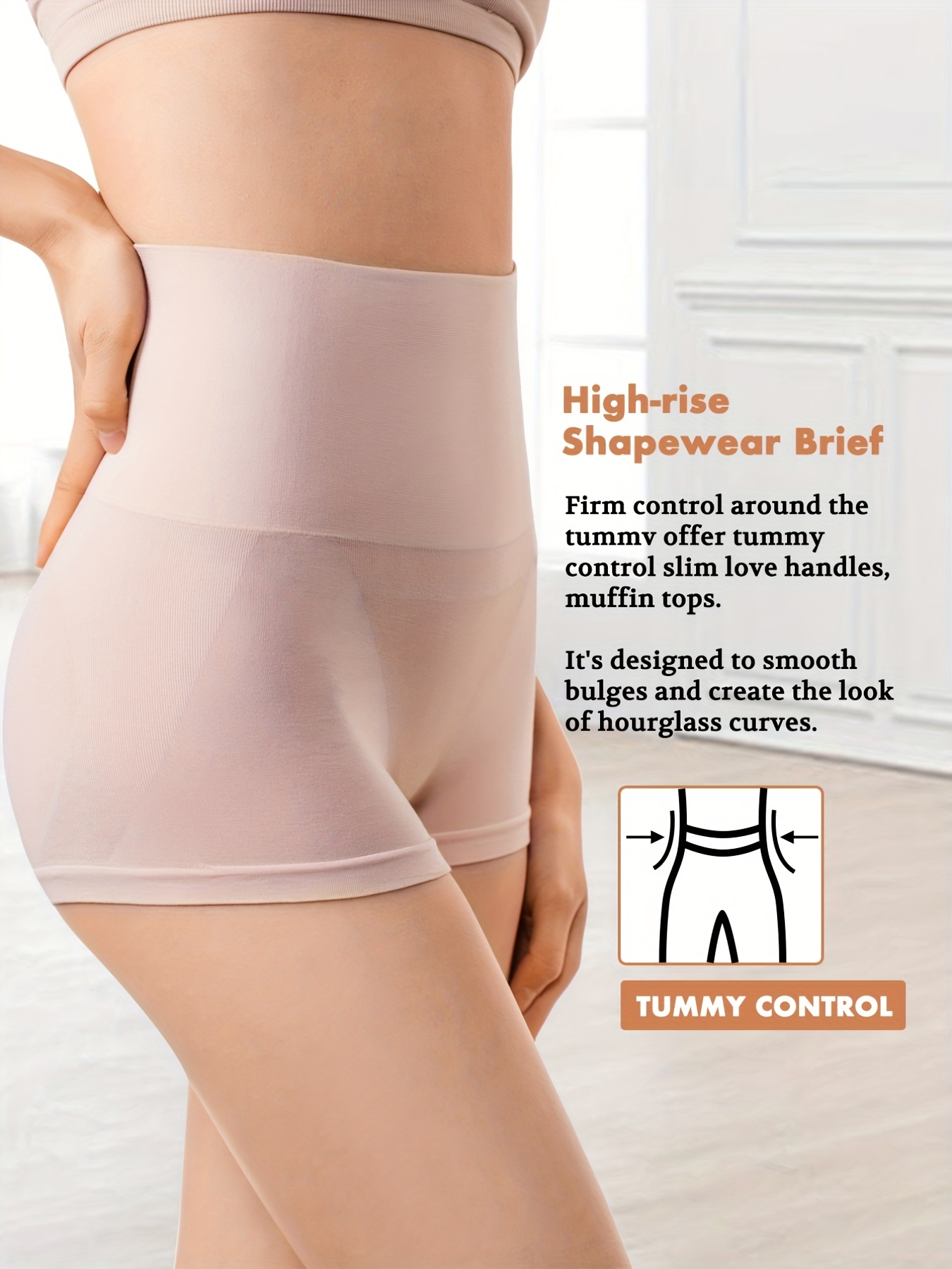 Control Top High Stretch Panties Seamless High Waist Tummy - Temu