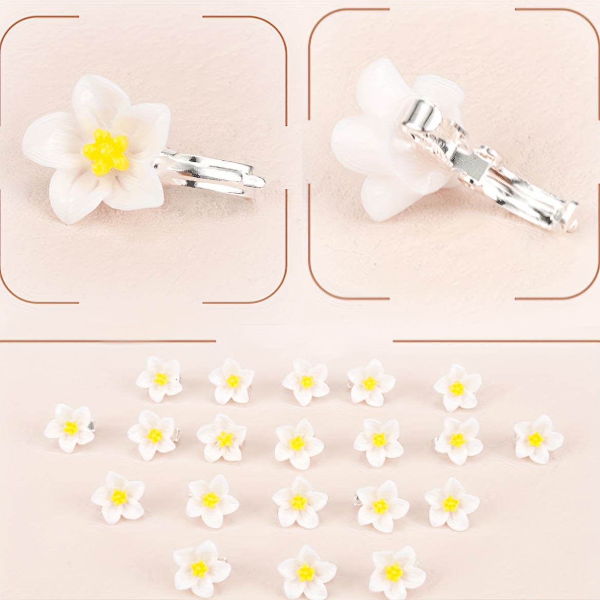 20PCS Mini Lily Flower Hair Clips Wedding Bridal Accessories