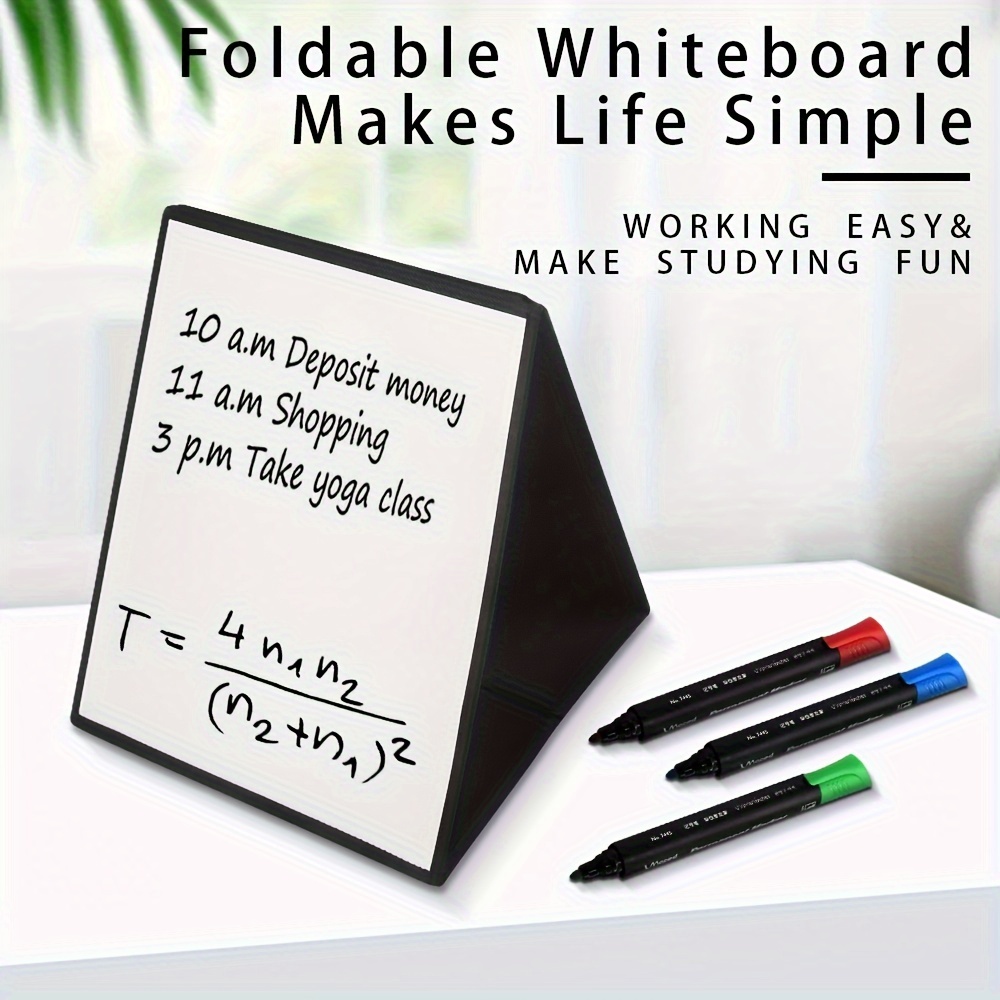 Magnetic Desktop Foldable Whiteboard Portable Mini Easel Double Sided On  Table Top With Holder For Kids Drawing, Teacher Instruction, Memo Board  Applicable To Various Scenarios - Temu