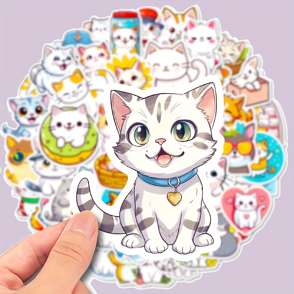 150 Pcs Cute Cat Stickers for Water Bottles| Gift for Kids Teen Birthday  Party| Kawaii Stickers Pack|Waterproof Stickers for Water