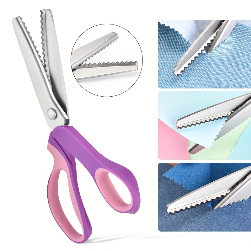 Pinking Shears Craft Scissors,professional Zig Zag Sewing Cutter Scissors,professional  Fabric Craft Scissors, Stainless Steel Pinking Shears Scissors For Fabric  Cutting, Comfortable Handle,sharp Stai, Soft Cushion Grip Handle Clippers  For Plants