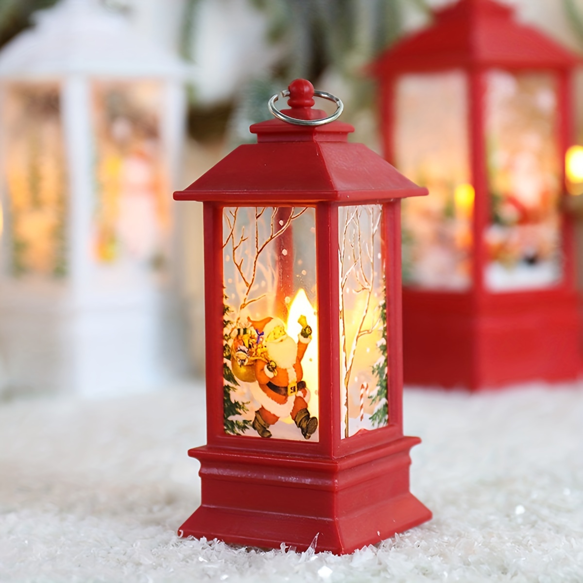 1 unid luz de vela LED Noche Bombillas Santa Noche Decoración de escritorio  Pilar de batería Velas de ventana de Navidad Vela decorativa Luz de