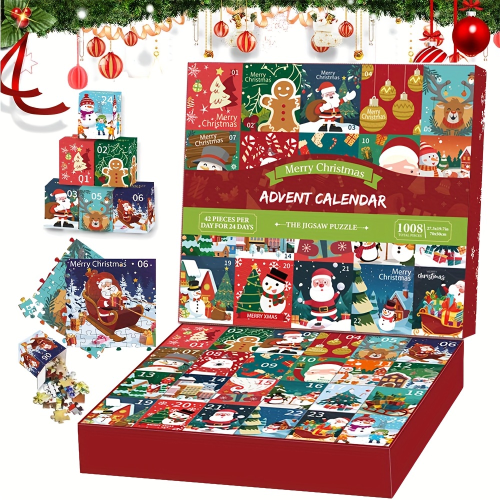 Advent Calendar,Christmas Advent Calendar Puzzle,Christmas Countdown  Calendar 2023 Puzzle for Adult,Christmas Gift,Holiday Santa Puzzle- 1008  Piece : Home & Kitchen 