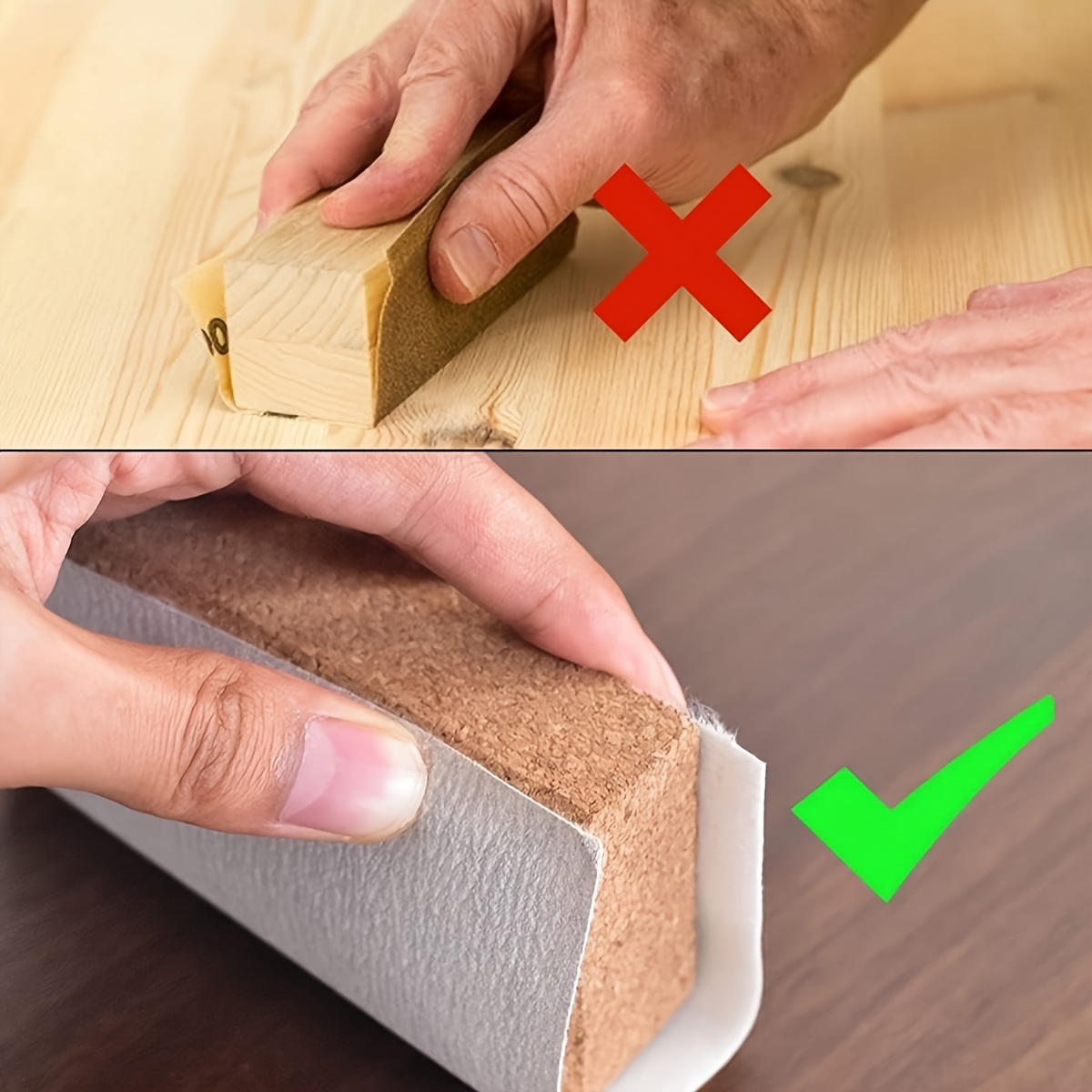

1pc Cork Sanding Block - Softwood, Medium Grit, Hand Polishing Tool - Compatible With Sanding Blocks