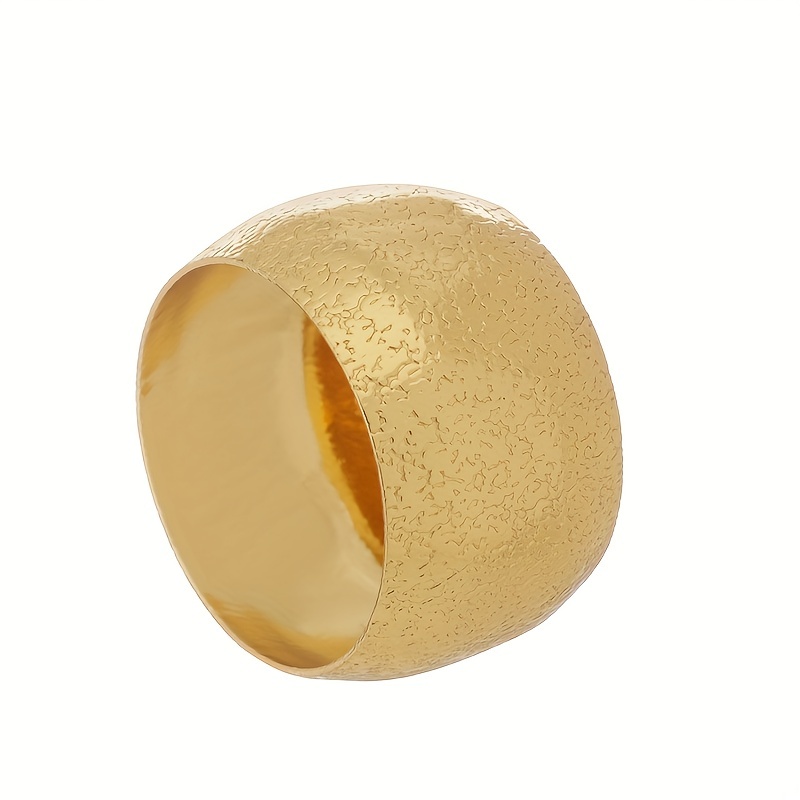 Image of Metal Color-preserving Napkin Ring Christmas Table Setting Frosted Texture Napkin Easy Golden Napkin Ring 6pcs