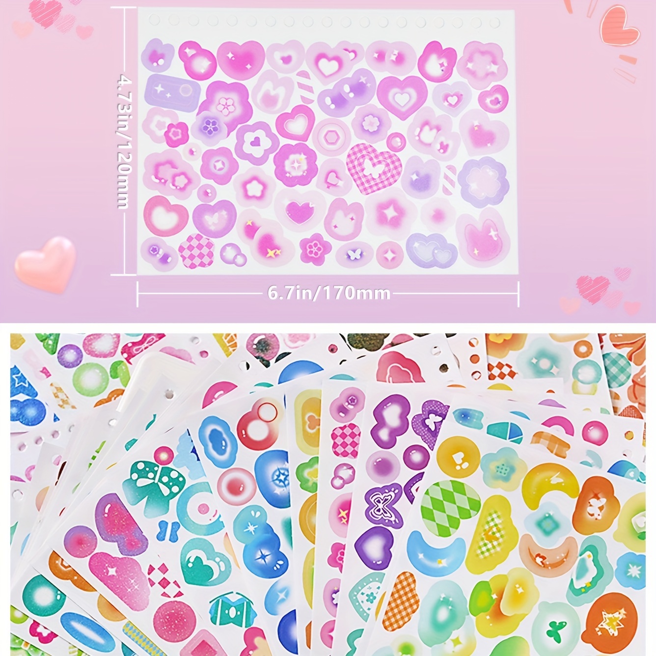 50 Sheets Colorful Photocard Stickers Cute Korean Deco Stickers Kpop  Stickers for Photocards Ribbon Butterfly Heart Cute Stickers for Photocards