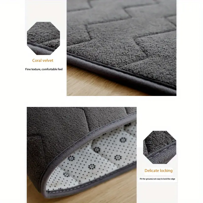 bathroom non slip absorbent mat room decoration warm stone pattern non slip absorbent soft carpet bathroom safety supply perfect holiday gift christmas gift new year gift details 2