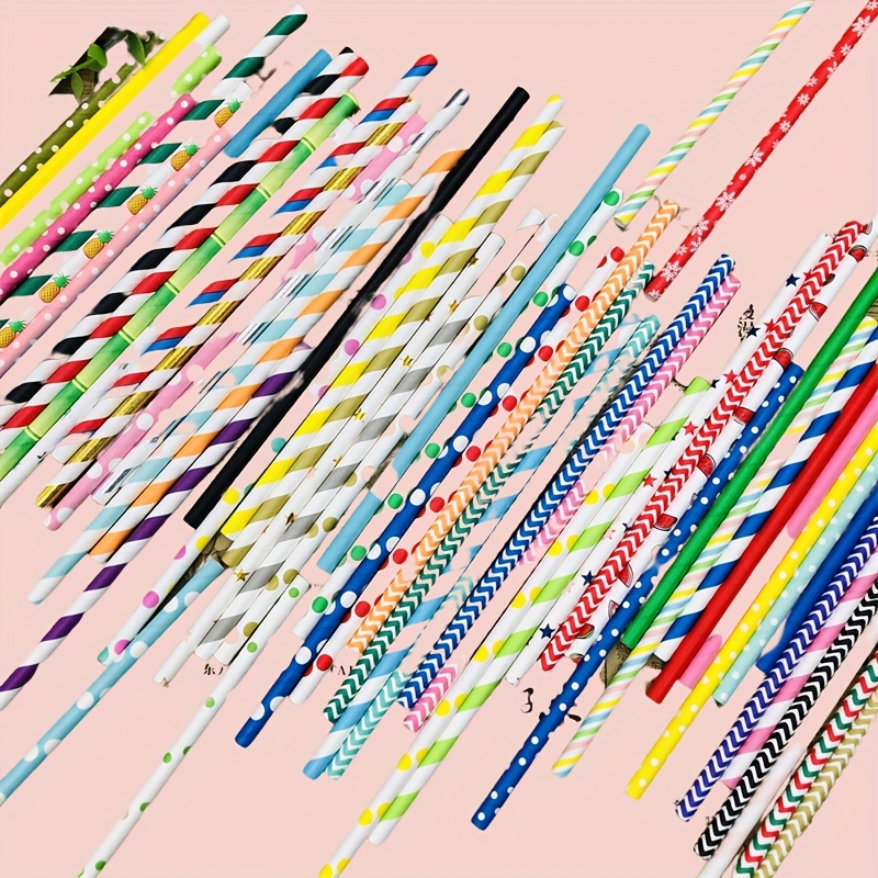 1000 Pcs Coloré Plastique Longues Pailles Jetables à Boire