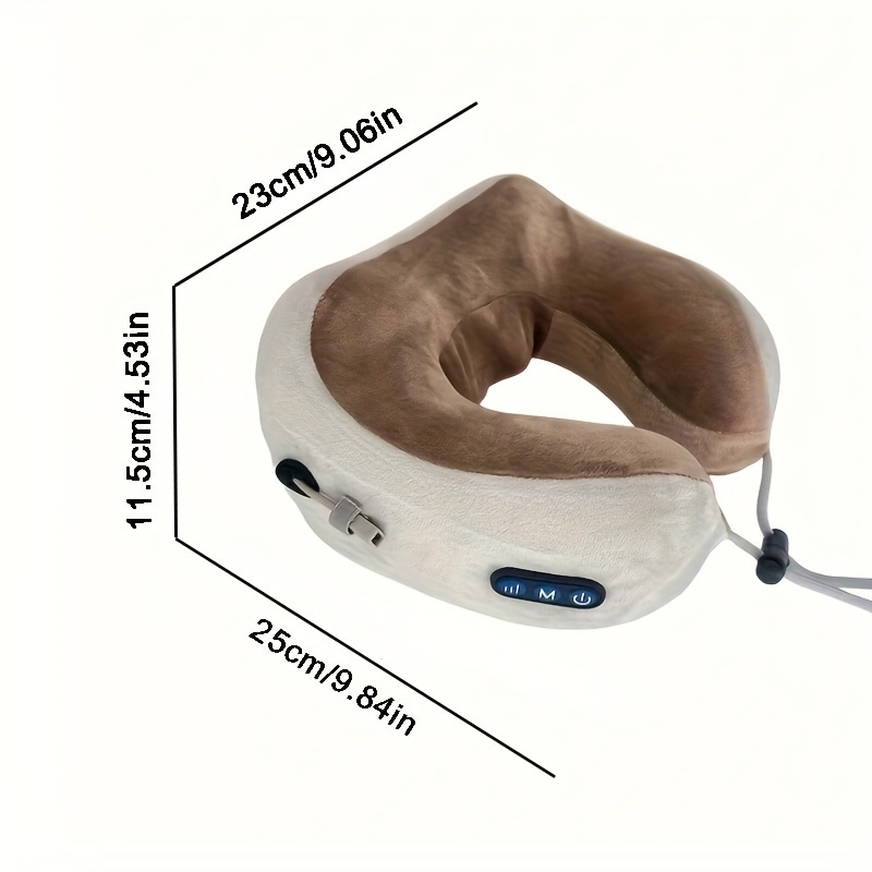 U shaped Travel Pillow Neck Massager With Heat And Vibration - Temu