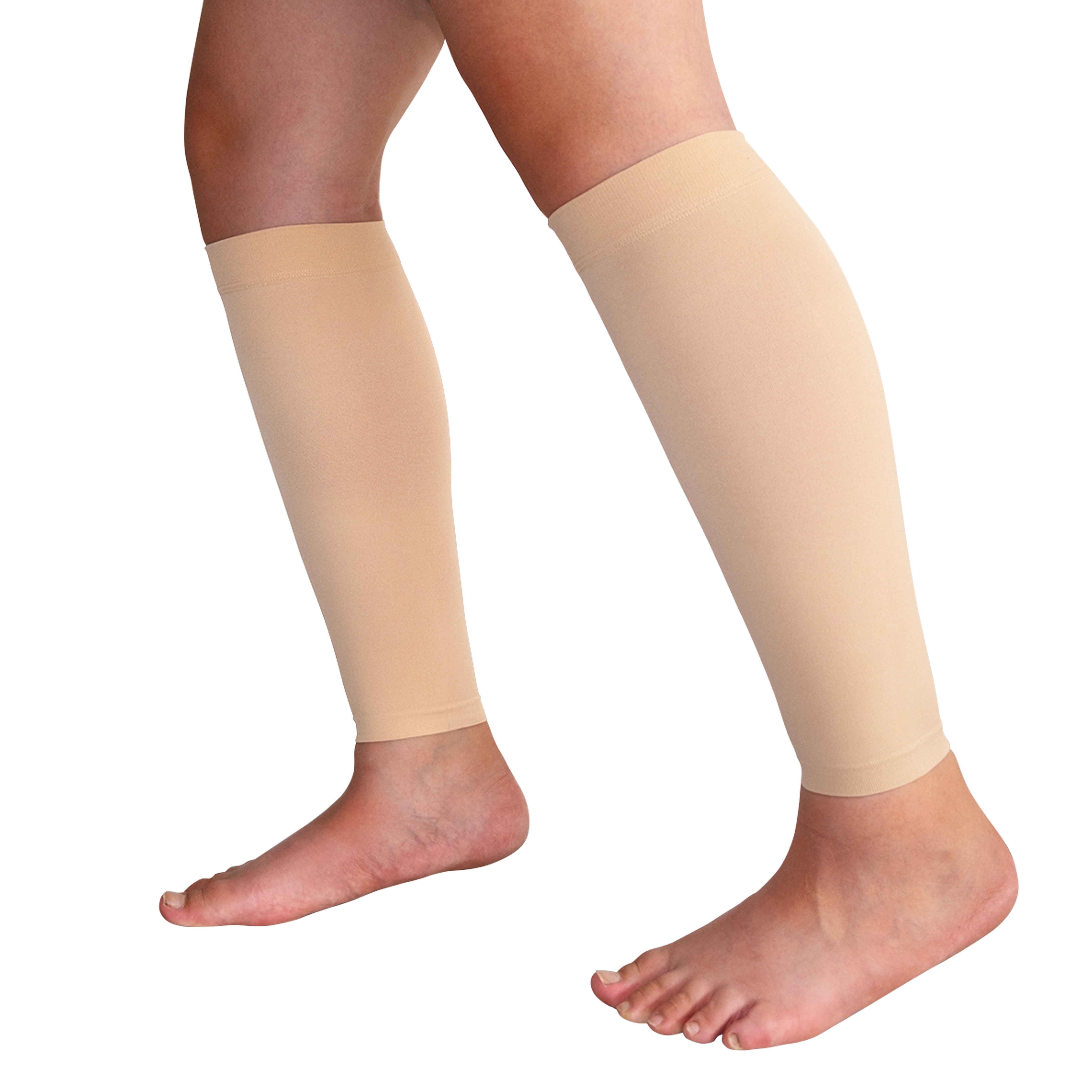 Cheap 1 Pair Black Skin Footless Compression Socks Elastic Shin Splint &  Calf Protector Running