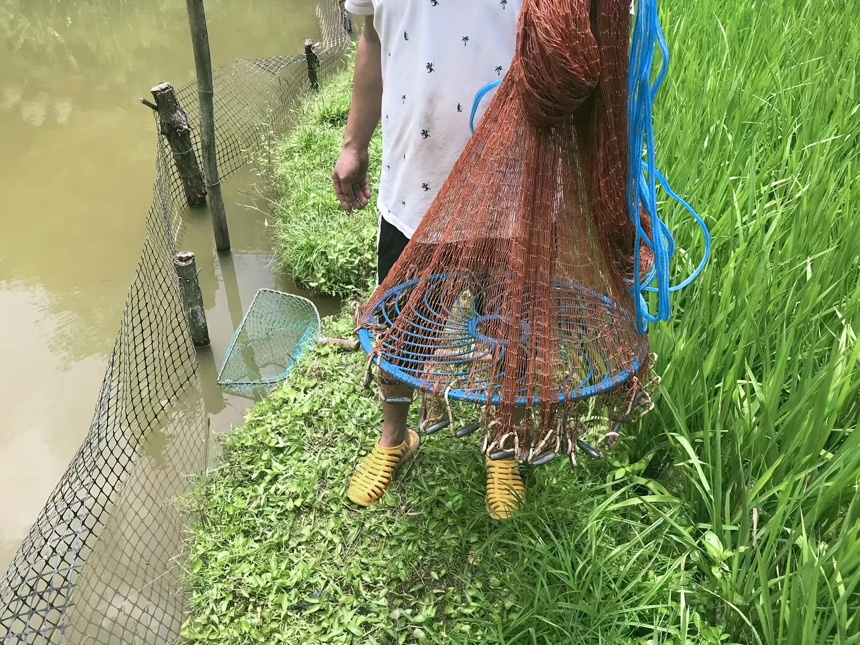 Round Hand Thrown Fishing Net Fishing Accessories Saltwater - Temu