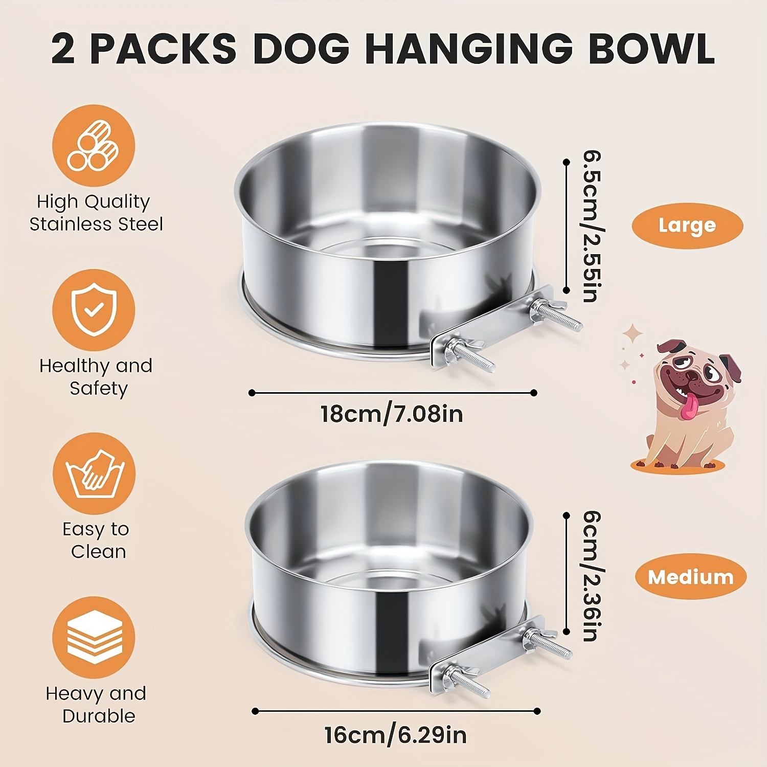 Stainless Steel Dog Bowls (2 Pack)