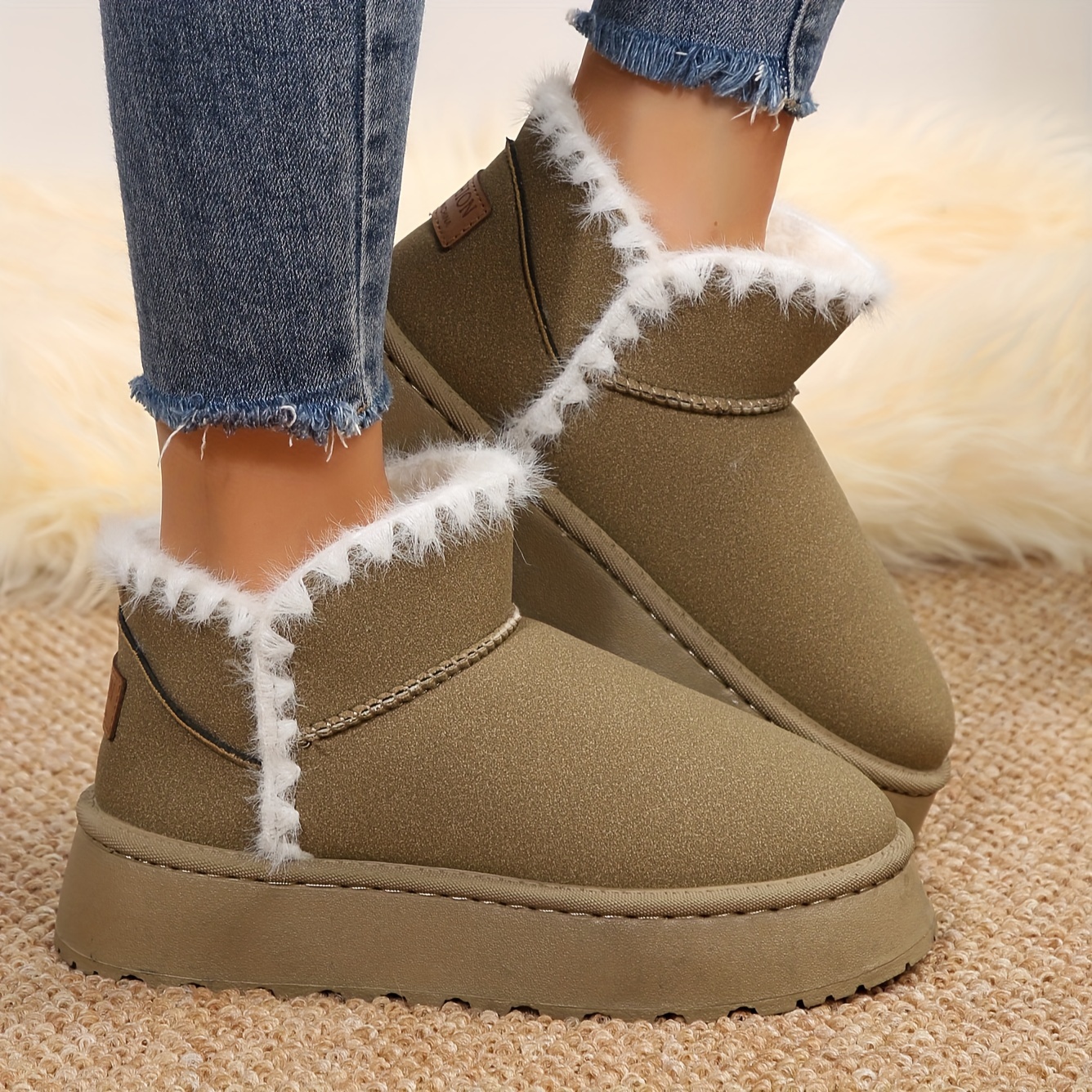 Women's Thickened Warm High Tube Winter Snow Boots, Waterproof Upper  Non-slip Sole Fashion Versatile Snow Boots