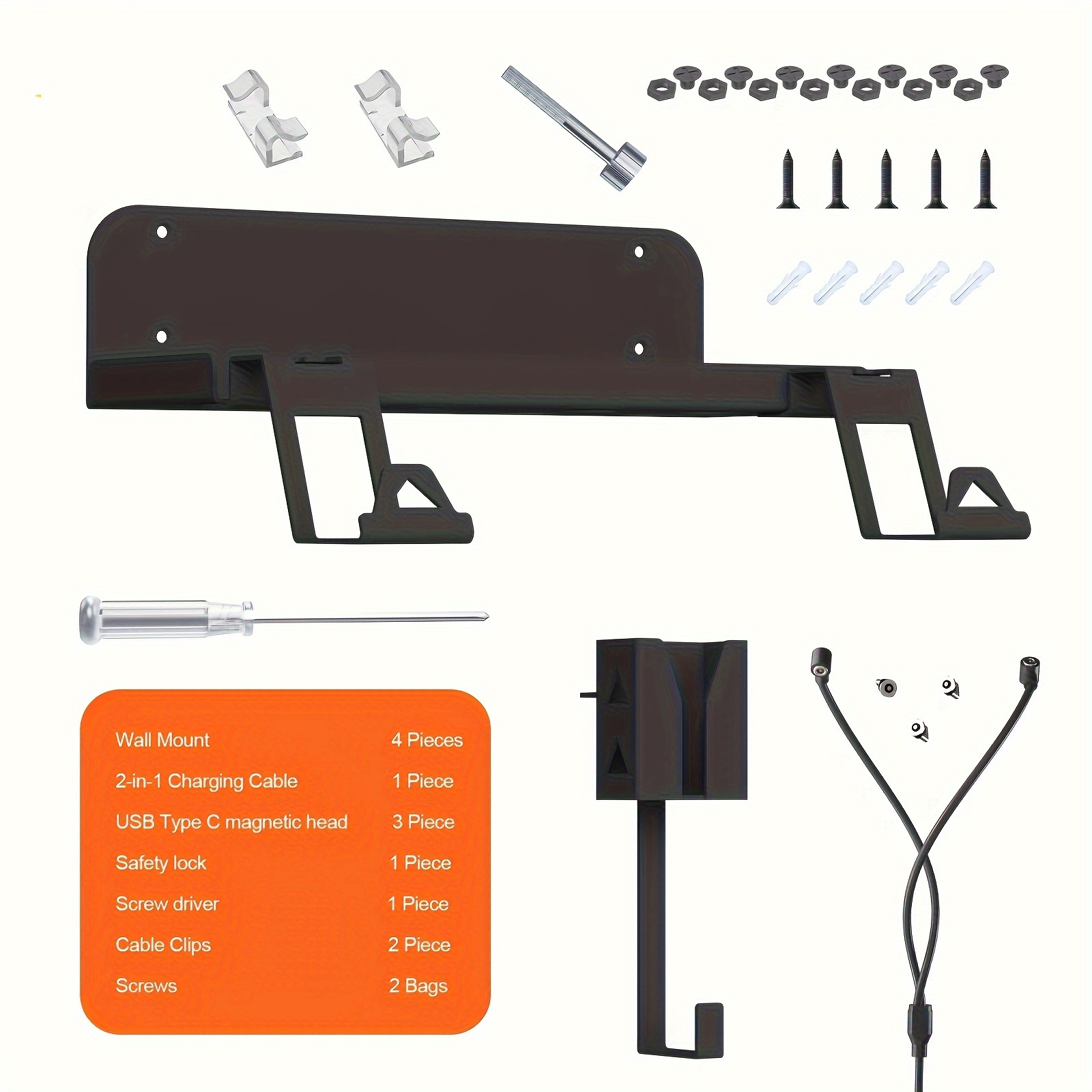 PS5 - Kit de montaje en pared, PS5 con soporte para driver Playstation 5,  gancho para auriculares y caja de almacenamiento de control remoto PS5, kit