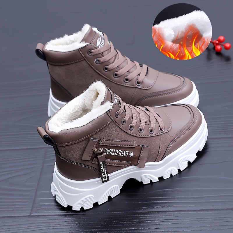 Women's Outdoor Sneaker Boots High Top Thick Bottom Lace Up Shoes